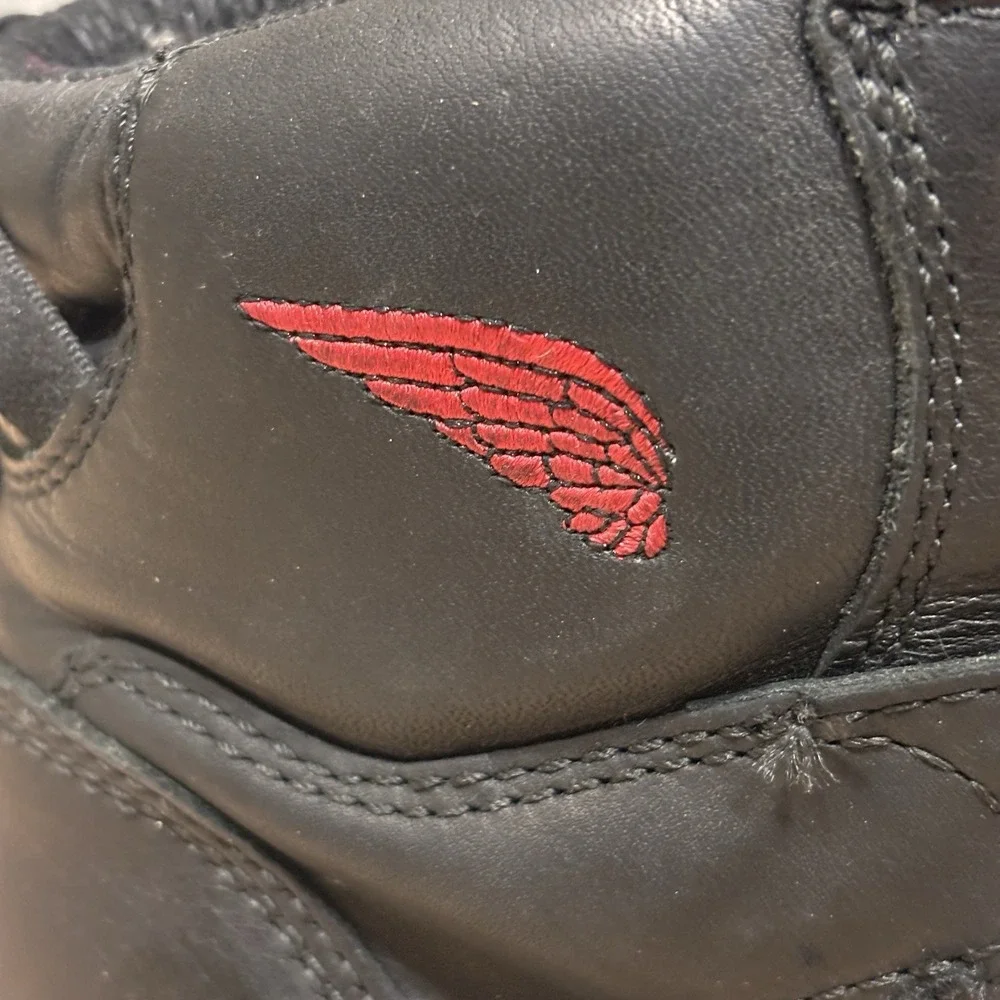 Red Wing Boots Men 12 Black Leather Steel Toe Waterproof Vibram Soles Work
